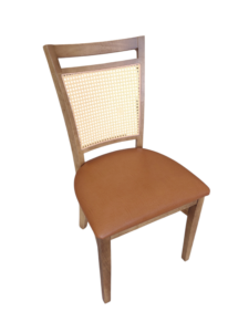 Cadeira Salem assento corino com encosto tela