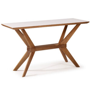 Aparador Madrid 140cm estrutura pinhão e tampo vidro offwhite